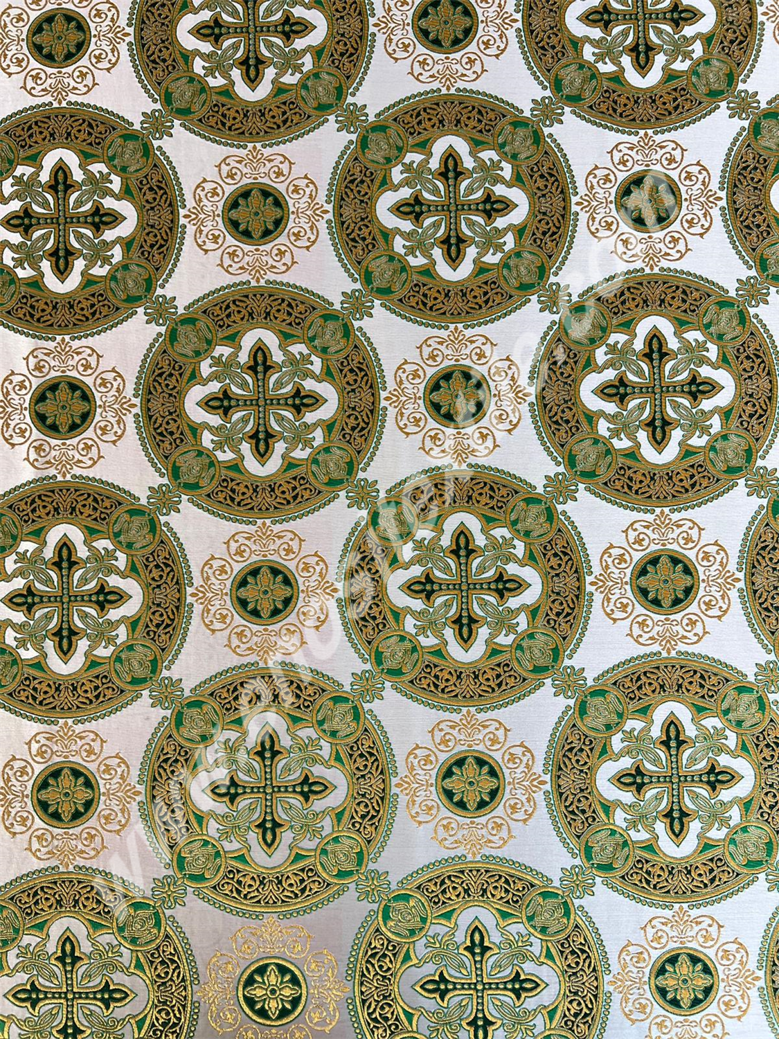 KL-5002 D.GREEN-GOLD-L.GREEN Metallic Fabric